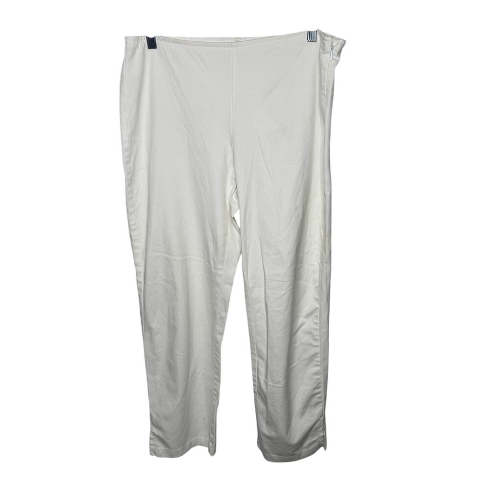 Eileen Fisher Women’s White Organic Cotton Stretch Pull-On Pants Sz S Minimalist